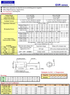 Electrochemical capacitor 2700uF 6.3V