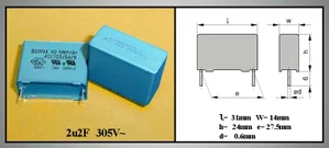 Arcotronics C2U2-AC275-X2 2200nF 275V Film Capacitor