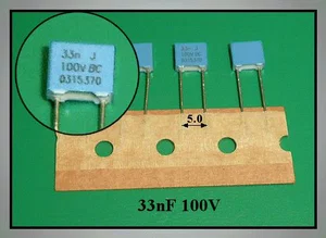 Bccomponent C33N-100-MKT 33nF 100V MKT Film Capacitor