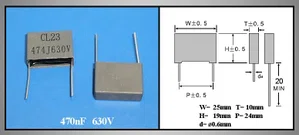 Sumec C470N-630-MKT5 470nF 630V MKT Condensateur à film