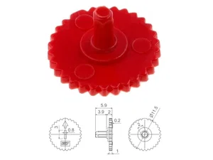 Acp CA9MR-9002-RED Bouton de Réglage Trimmer, 2mm, 11.5mm Diamètre, Rouge