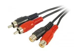 RCA Extension Cable, 2 RCA Male to 2 RCA Female, 10m, Black