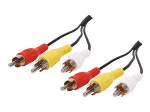Div CABLE-453-10 Shielded Audio/Video RCA Cable, Triple Male Connectors