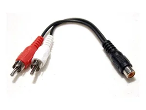 Universal RCA Subwoofer Adapter Cable 20 cm (2 Male to 1 Female)