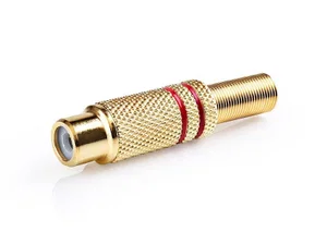 Div CC-108B-4-8 RCA Chassisdeel, Rood, Verguld, Trekontlasting, 4.8mm Kabel