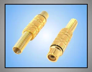 Div CC-108R-6 RCA-bus, verguld, trekontlasting, kabelmontage, 6-7mm kabel