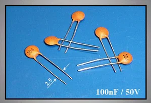 Condensateur céramique CC100N-50V 100nf 50V RM2.54