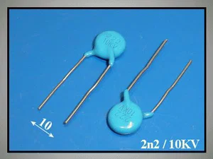 Condensateur céramique CC2N2-10000V 2.2nf 10000V RM10