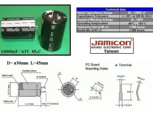 Jamicon CEL10000UF63V-B 10000uF 63V Electrochemical capacitor