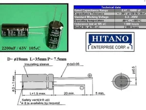 Hitano CEL2200UF63V-D 2200uF 63V Electrochemical capacitor