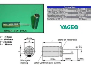 Yageo CEL3300UF16VESR 3300uF 16V Electrochemical capacitor
