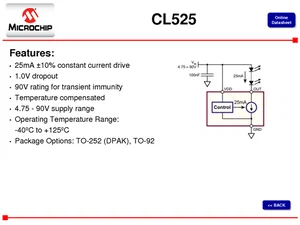Microchip CL525K4-G Linear Fixed Constant Current LED Driver DPAK T/R