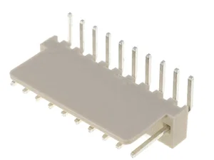 Div 10-pins enkelrijige connector 2.54mm pitch 90° gebogen PCB doorvoer