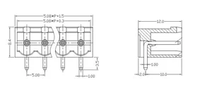 Div CONN-15004-HZ90 PCB-connector, 4 contacten, 5.08mm pitch, 90° gehoekt