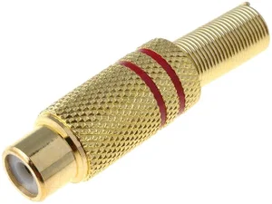 Div RCA Chassisdeel - Rood, verguld, trekontlasting, max. 6mm kabel