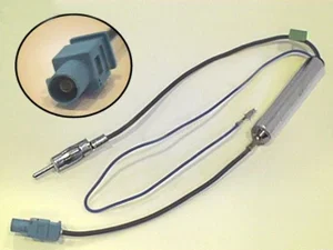 4carmedia DIN Antenneadapter VW Golf V Fantoomvoeding Fakra
