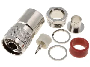 N-connector Kabelmontage Stekker 50 Ohm Verguld