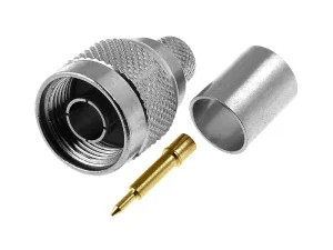 N-connector Kabelmontage Stekker 50 Ohm Verguld