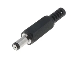 Generieke DC-stekker 5.0x0.8x10mm, 37mm lengte, middenpin, met trekontlasting