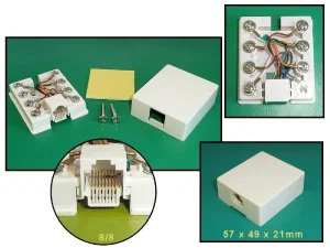 RJ45 Wandcontactdoos 1x8/8 Zelfklevend