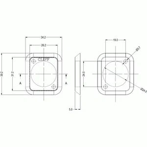 Cliff CP299902 XLR Afdichtingsplaat, Paneelmontage Connector, Zwart