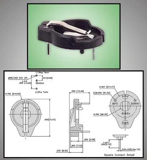 CR1616, CR1620, CR1632 Support de batterie -- CR1601
