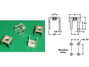 Div PCB Kabelhouder met M4 Draad, 1-Polig, THT