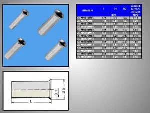 Div CS-K00100M12 Niet-Geïsoleerde Aderhuls, 1.0mm², Vertind Koper, 12mm