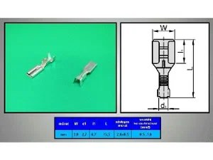 Div CS-K1280510-SN FASTON Platte Terminal 2.8x0.5mm, Vertind, 0.5-1mm² Kabel