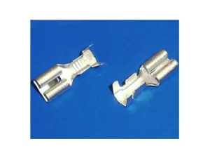 Vlakke Stekker 6.3x0.8mm met Veiligheidsvergrendeling, 2.0-3.5mm² Kabel, Vertind, ROHS