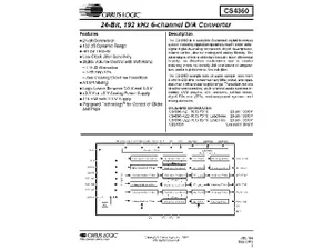 Cirrus Logic CS4360KZZ Multi-channel Audio DAC, High-Performance Digital-to-Analog Converter, TSSOP-