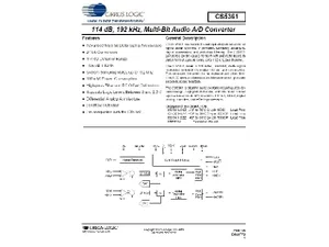 Cirrus Logic CS5361-KSZ 192kHz Multi-Bit Audio A/D Converter SO-24