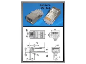 Div CSAT-T004-FTP-V RJ45 CAT6 FTP/SFTP Afgeschermde Male Stekker, Verguld, Krimpen, voor Platte/Rond