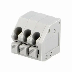 Bornier PCB Degson Série DG250, 3 Pôles, Pas de 3.5mm, Bouton-Poussoir, 45°