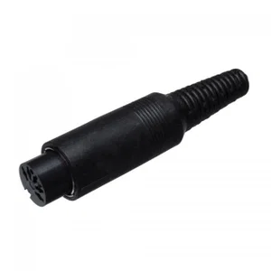 DIN7F-270 Tuchel 7-Polige DIN Vrouwelijke Kabelconnector, Soldeerlippen, 270°