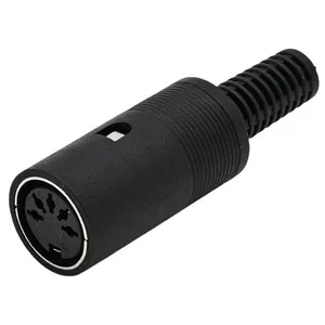 DIO-K-05-S Diverse DIN-connector, 5-pins Vrouwelijk, Kabelmontage, Soldeer, Zwart