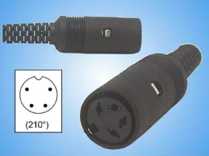 Div 4-polige DIN Female Kabelconnector 216°