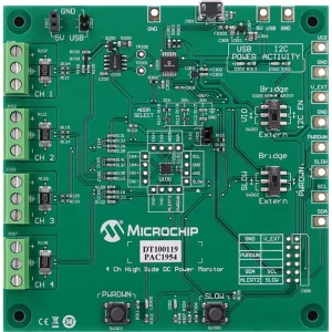 Microchip DT100119 PAC1954 Scheda di Sviluppo Monitor di Potenza DC High-Side a 4 Canali