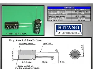Hitano ELC470UF63P-105-H 470uF 63V Electrochemical capacitor