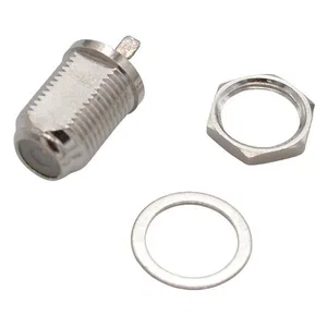 F-Connector Bus, Paneelmontage, Met Schroefdraad, 14mm Lengte