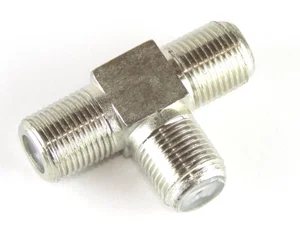 F-Socket T-Splitter, 1x F-Socket to 2x F-Socket, 75 Ohm