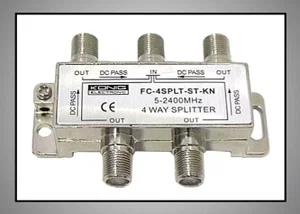 4-Weg Richtings-SAT-Splitter, 47-2450MHz, DC-Doorvoer