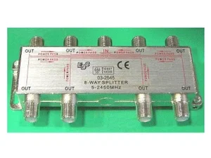 8-Weg F-Type SAT Splitter 5-2450MHz DC Gekoppeld