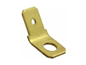 Div Faston Stekkerconnector 6.3x0.8mm, 45 Graden, M4 Schroefmontage, Vertind Messing