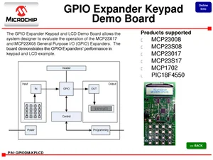 Microchip GPIODM-KPLCD MCP23X08/17 Scheda Demo GPIO Expander Tastiera LCD