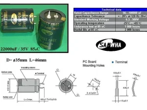 Electrochemical capacitor 22000uF 35V