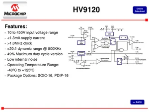 Microchip HV9120NG-G Switchmode Controller, 450V, 2% Reference, 16 SOIC