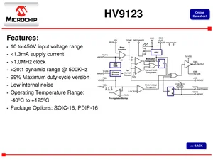 Microchip HV9123NG-G Switchmode Controller, 450V, 2% Reference, 16-SOIC