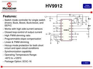 Microchip Technology HV9912NG-G-M901 Constant Current LED Driver Controller IC