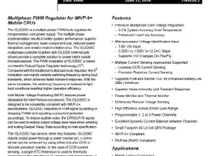 Intersil ISL6260CCR Multiphase PWM Regulator for IMVP-6+ Mobile CPU 40-Pin QFN